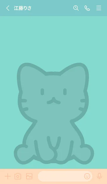 [LINE着せ替え] お座り黒猫 L アイスブルーの画像2