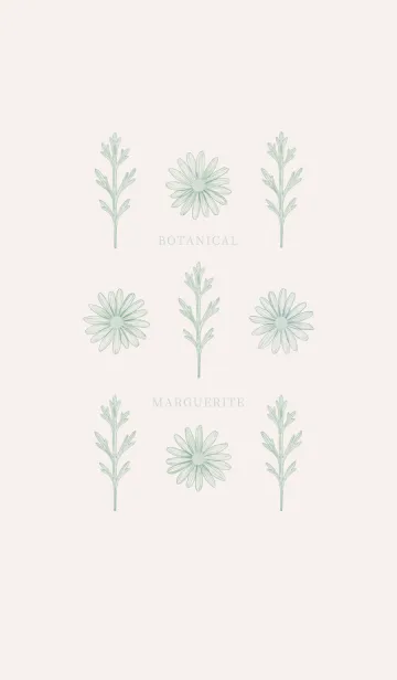 [LINE着せ替え] BOTANICAL - マーガレット / ベージュ&緑の画像1