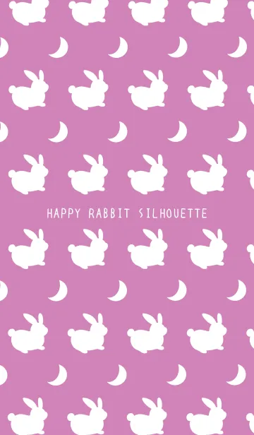 [LINE着せ替え] 幸せうさぎのシルエット/オールドローズの画像1