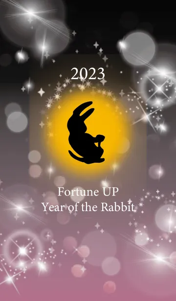 [LINE着せ替え] 黒とピンク : 2023年金運UP！ うさぎ年の画像1