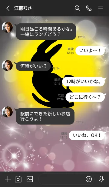 [LINE着せ替え] 黒とピンク : 2023年金運UP！ うさぎ年の画像3
