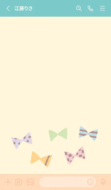 [LINE着せ替え] 手描きリボン ミルキーの画像2