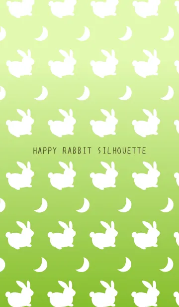 [LINE着せ替え] 幸せうさぎのシルエット/黄緑グラデの画像1