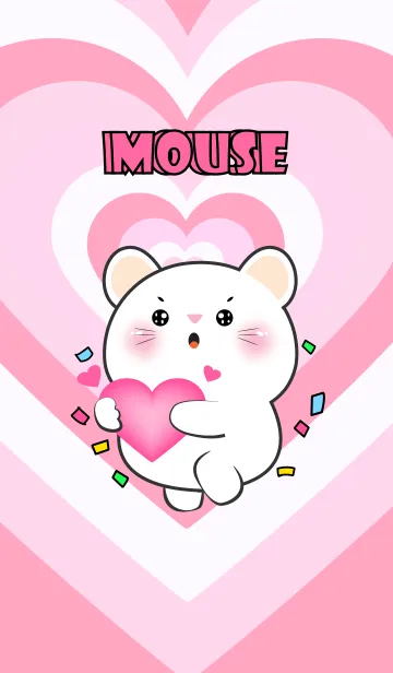 [LINE着せ替え] White Mouse Like Pink Color Theme (JP)の画像1