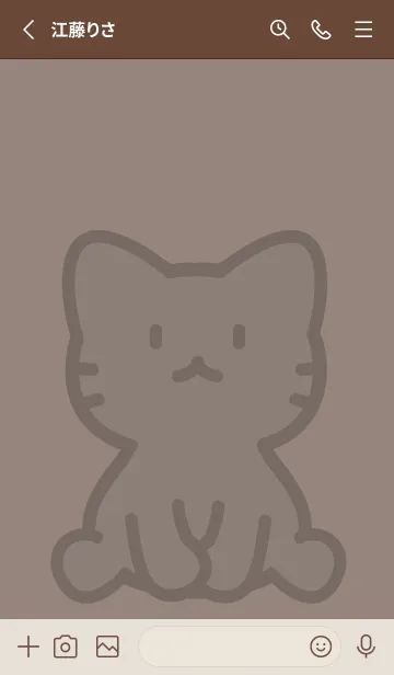 [LINE着せ替え] お座り黒猫 L ダークブラウンの画像2