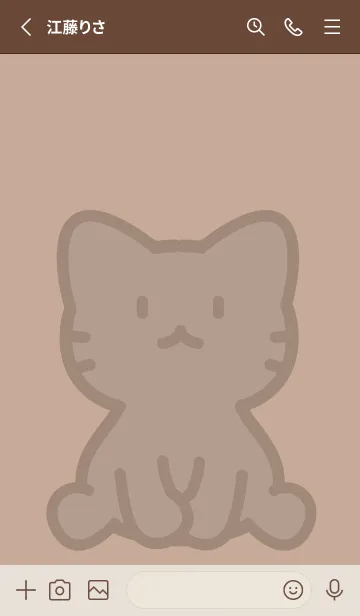 [LINE着せ替え] お座り黒猫 L ベージュの画像2