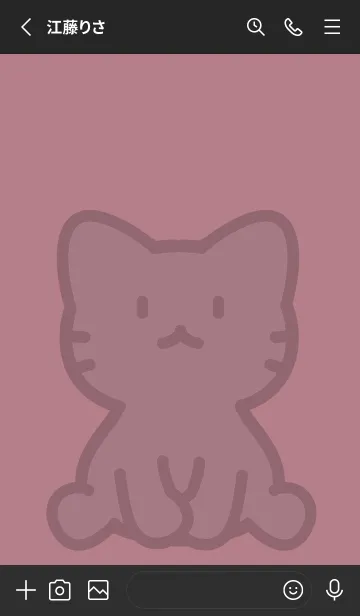 [LINE着せ替え] お座り黒猫 L モーヴピンクの画像2