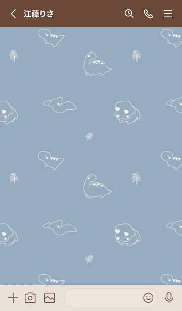 [LINE着せ替え] 小さい恐竜たち くすみブルーの画像2