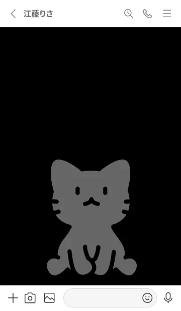 [LINE着せ替え] お座り黒猫M ブラックの画像2