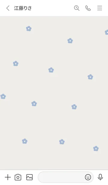 [LINE着せ替え] flower pattern(ivoryblue)の画像2