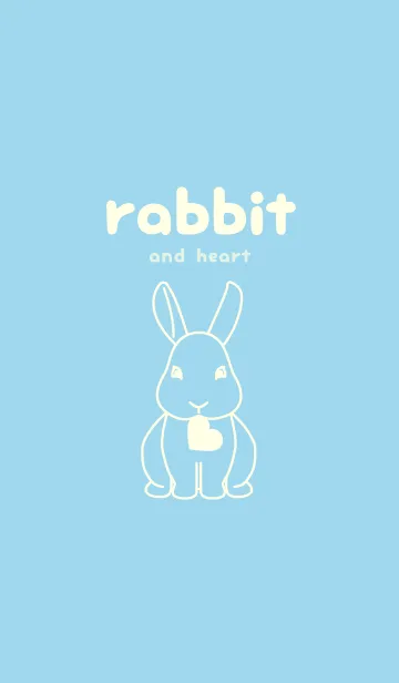 [LINE着せ替え] ウサギとハート (空色)の画像1