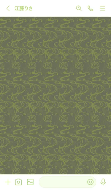 [LINE着せ替え] 和音 流水紋と五線とト音記号 岩井茶の画像2