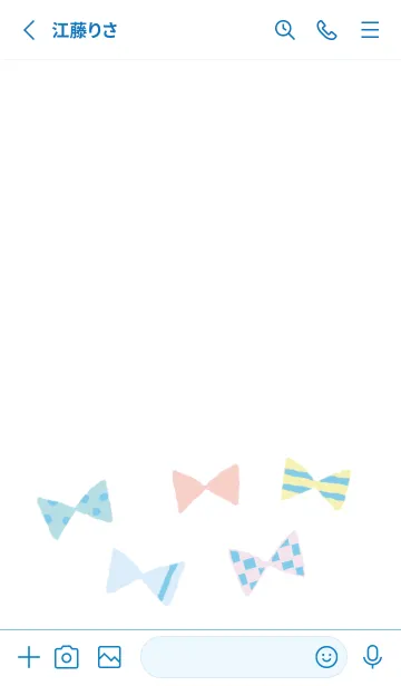 [LINE着せ替え] 手描きリボン 爽やかの画像2