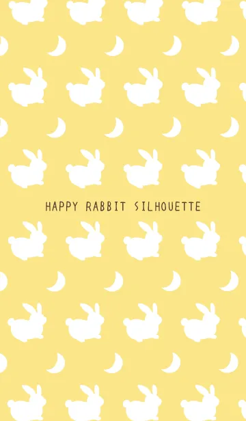 [LINE着せ替え] 幸せうさぎのシルエット/ライトイエローの画像1