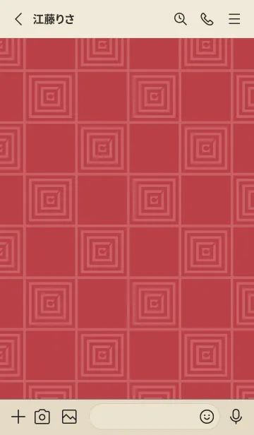 [LINE着せ替え] 和音 市松模様と音符 臙脂の画像2