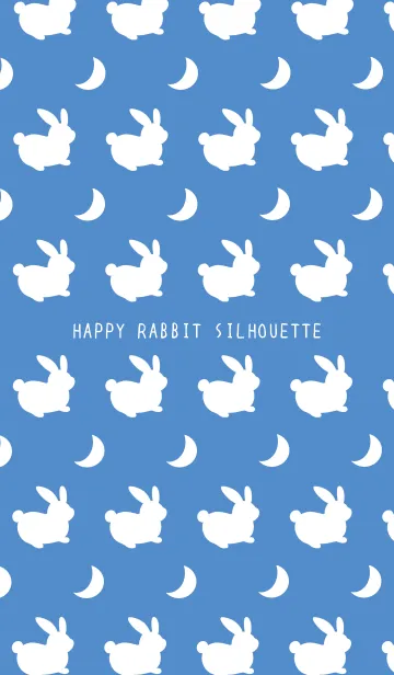 [LINE着せ替え] 幸せうさぎのシルエット/くすみブルーの画像1