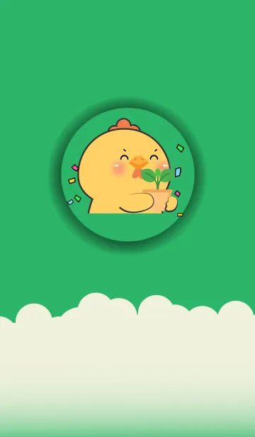 [LINE着せ替え] Simple Chicken Love Green Color (JP)の画像1