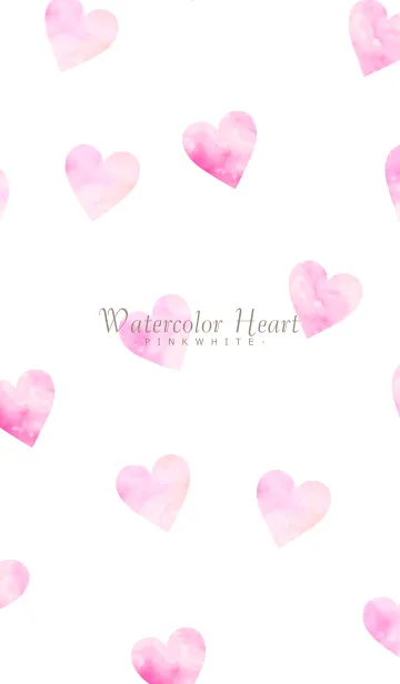 [LINE着せ替え] WatercolorHeart - PINKWHITE 8の画像1
