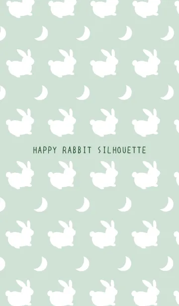 [LINE着せ替え] 幸せうさぎのシルエット/グリーングレイの画像1