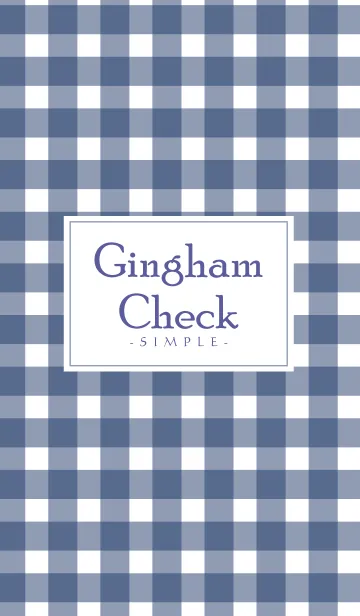 [LINE着せ替え] Gingham Check Navy-SIMPLE 25の画像1