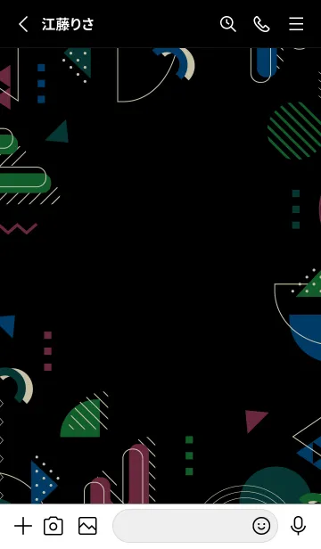 [LINE着せ替え] Geometric Flat Black Coral Reefの画像2