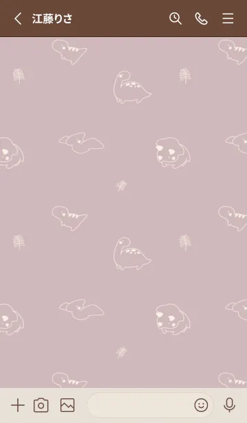 [LINE着せ替え] 小さい恐竜たち くすみピンクの画像2