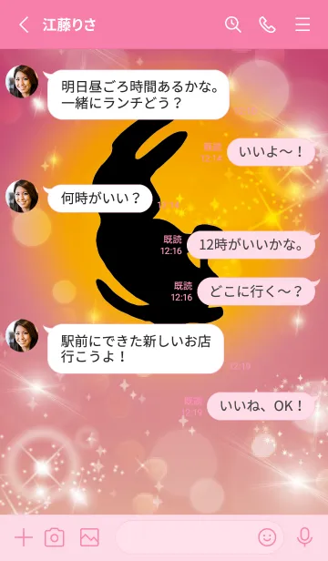 [LINE着せ替え] ピンク : 2023年金運UP！ うさぎ年の画像3