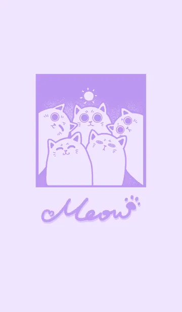 [LINE着せ替え] Meow J (monochrome) - purple (Pi4)の画像1