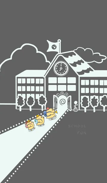 [LINE着せ替え] Yellow Duck School fun- Gray (Gr5)の画像1