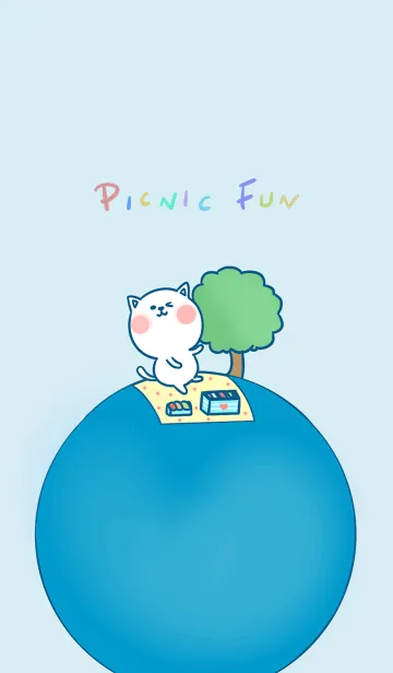 [LINE着せ替え] Picnic fun J-light gray blue (Bl2)の画像1