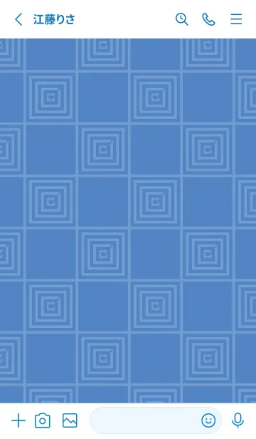 [LINE着せ替え] 和音 市松模様と音符 薄群青の画像2