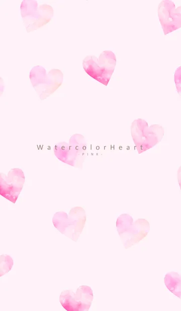 [LINE着せ替え] WatercolorHeart - PINK 8の画像1