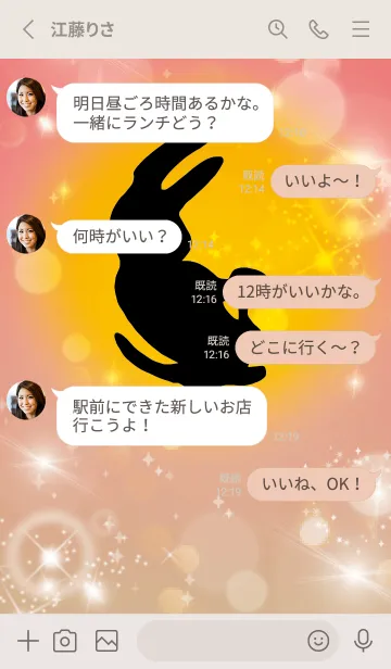 [LINE着せ替え] ベージュとピンク:2023年金運UP！ うさぎ年の画像3