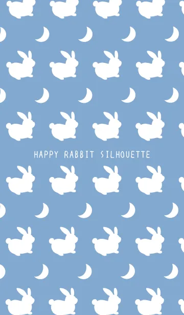 [LINE着せ替え] 幸せうさぎのシルエット/ヒヤシンスブルーの画像1