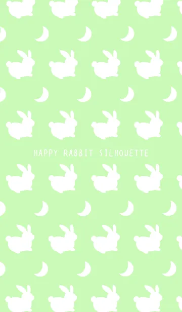 [LINE着せ替え] 幸せうさぎのシルエット/ライトグリーンの画像1