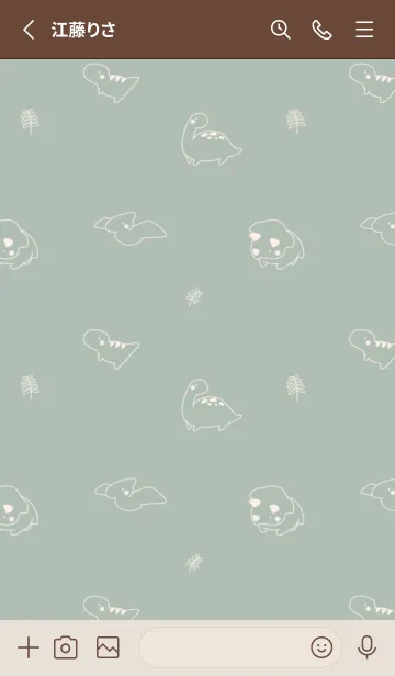 [LINE着せ替え] 小さい恐竜たち くすみグリーンの画像2