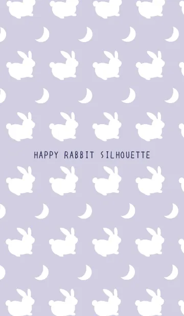 [LINE着せ替え] 幸せうさぎのシルエット/パープルグレイの画像1