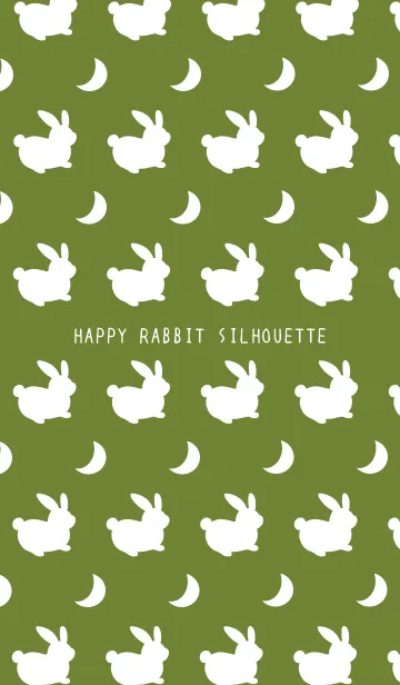 [LINE着せ替え] 幸せうさぎのシルエット/抹茶カラーの画像1