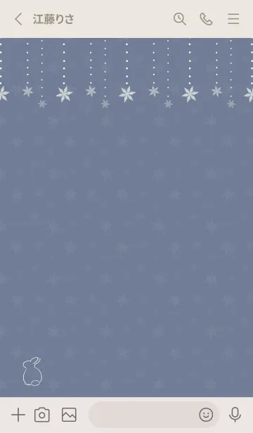 [LINE着せ替え] 兎と雪の結晶 -ブルーグレー-の画像2