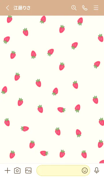 [LINE着せ替え] strawberry_pattern (yellow beige)の画像2