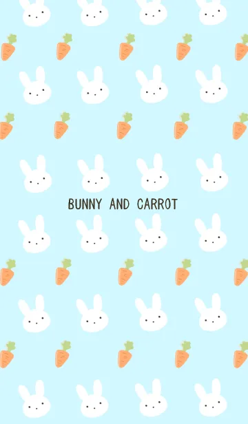 [LINE着せ替え] うさぎとにんじん/ライトブルーの画像1