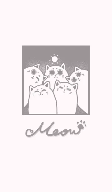 [LINE着せ替え] Meow J (Monochrome) -Ash Pink(Pi4)の画像1