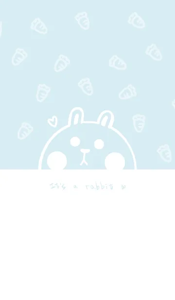 [LINE着せ替え] Bunny and Carrot J-Light Gray Blue (Bl2)の画像1