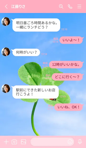 [LINE着せ替え] 四つ葉のクローバーとテントウムシ #13の画像3