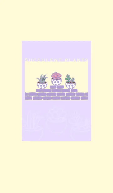 [LINE着せ替え] Succulents J-Light Gray Purple (Ye5)の画像1