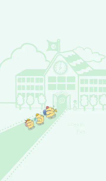 [LINE着せ替え] Yellow Duck School fun-Mint Green (Gr5)の画像1
