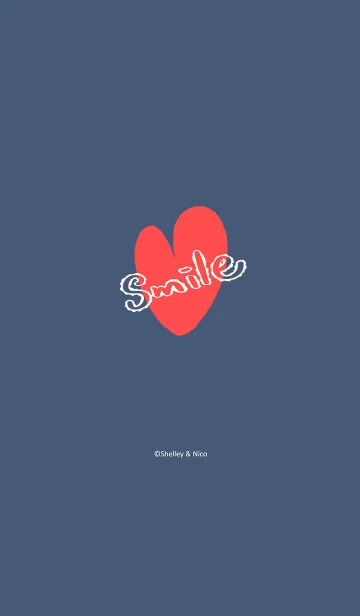 [LINE着せ替え] Smile Love J-gray blue (Be5)の画像1