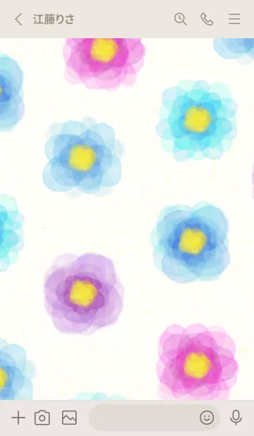 [LINE着せ替え] 水彩花青系2の画像2