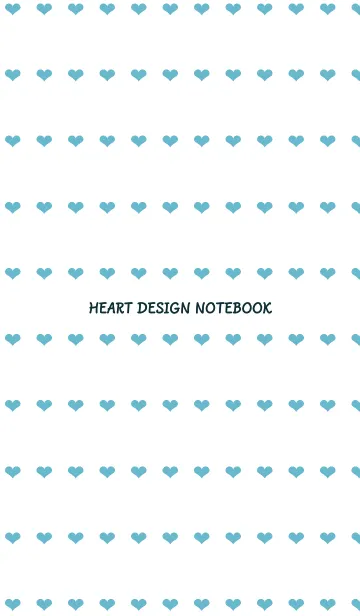 [LINE着せ替え] ハート柄ノート/エメラルド/ホワイトの画像1