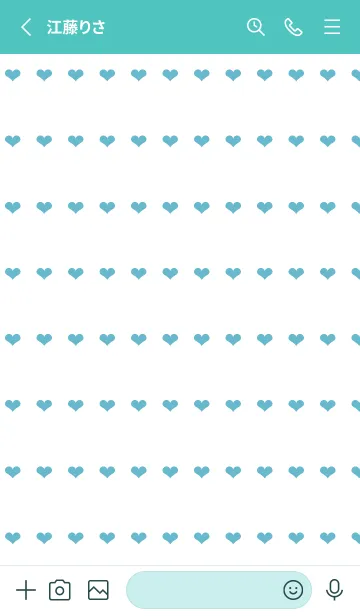 [LINE着せ替え] ハート柄ノート/エメラルド/ホワイトの画像2